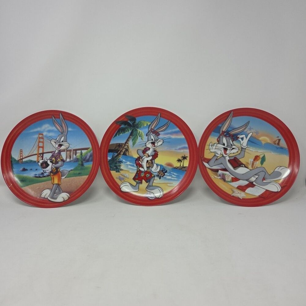 Bugs Bunny Collector Plates Set of 3 Hamilton Collection COA Warner Bros  Number
